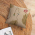 Chinoiserie Throw Pillow Cover, Lotus Ink Painting Flowers, Farmhouse Home Decor 18"x18"