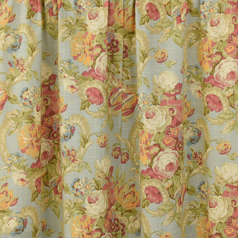 Waverly Spring Bling Modern Farmhouse Floral Rod Pocket Tier Pair, 52" x 36", Vapor