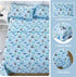 4 Set Sets Viviland Pieces Boys Blue Ocean Full Sheet - Soft Microfiber Fitted Flat Sheets & Pillowcases - Blue Ocean