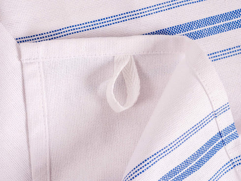 KAF Home Classic Farmhouse Stripe Kitchen Towels, Set of 12 Pure Cotton Dish Towels, Blue