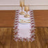90 inches 16x90) White Dark Red Linen Lace Table Runner Long, Claret Dresser Scarf Table Topper for Christmas Kitchen