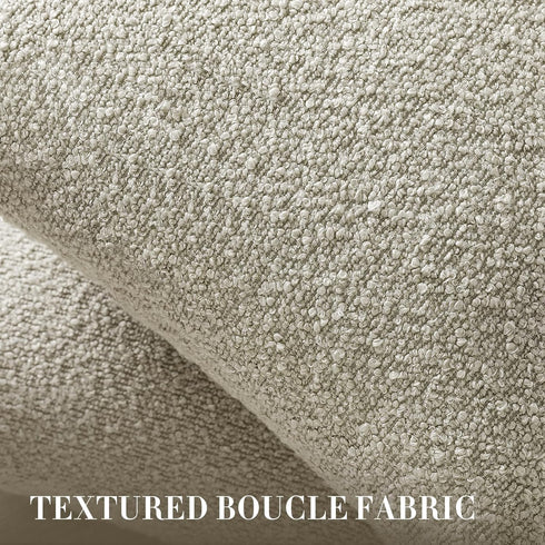 24 24 Inch Set 2, Cozy Throw Pillow Covers x of Beige Decorative Accent Solid Boucle Textured Pillow Cover, Neutral