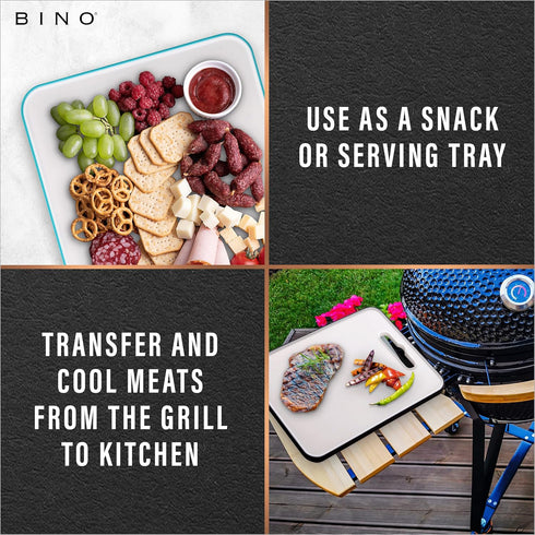 BINO Cutting Board, 2-Piece BPA-Free Plastic Chopping Boards, Large Surface, Dishwasher Safe