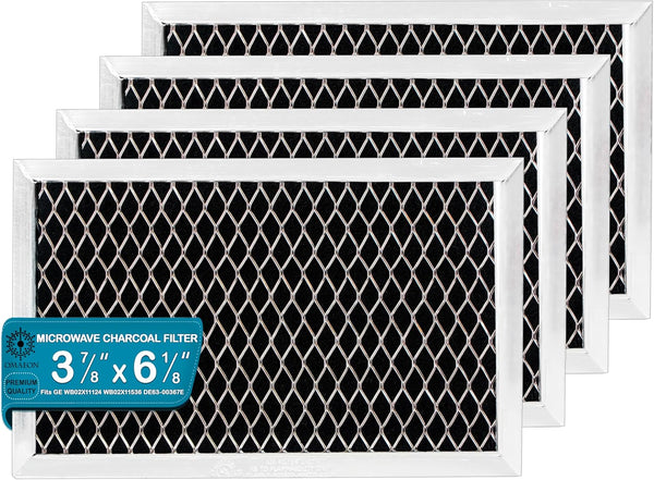 GE JX81J Microwave Recirculating Charcoal Filter (4-Pack) for WB02X11124 and WB06X10823 Models
