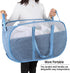 Pop Up Laundry Hamper with Durable Handles, Collapsible Basket for College Dorm, Kids Room, Travel (Blue+Gray)
