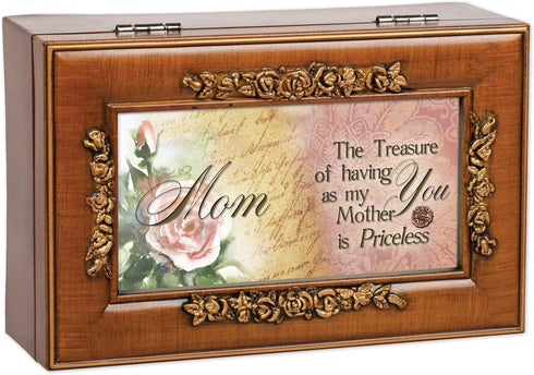Cottage Garden Priceless Mother Music Box, Woodgrain Embossed, Plays Wind Beneath My Wings
