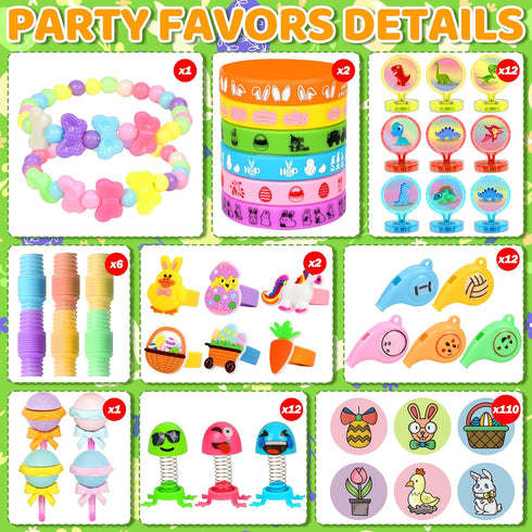 Lavwix 330 Pack Set, Easter Egg Fillers Basket Stuffers with toys Easter Party Favors, Egg Hunt, Gift Goodie Bags