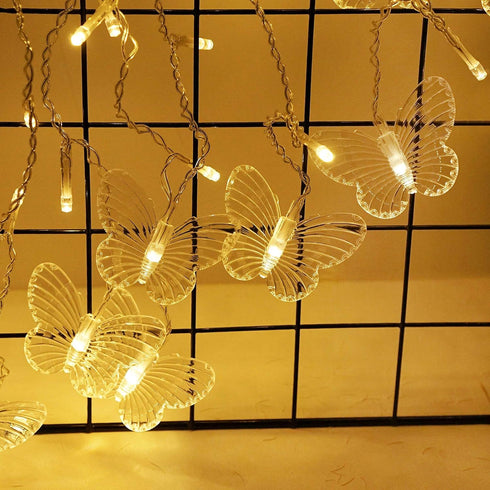 Butterfly Curtain Fairy String Lights, 120LED USB Powered Timer Firefly Twinkle Light for Room, Wedding, Party Decor