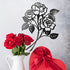 Vivegate Giant Rose Metal Art - Rose Flower Wall Decor for Living Room (Large - 17.5"X13.5")