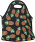 Neoprene Lunch Bag for Kids, Insulated Tote for Women Men, Pineapple Black