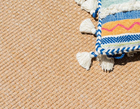 Unique Loom Outdoor Border Collection Area Rug - Multi Border, 2' 2" x 3' Rectangle, Tan/Light Brown