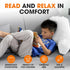 Cheer Collection Reading Pillow with Arms Portable Bed Pillow for Sitting Up & Support, Hollow Fiber-Filled Back Rest
