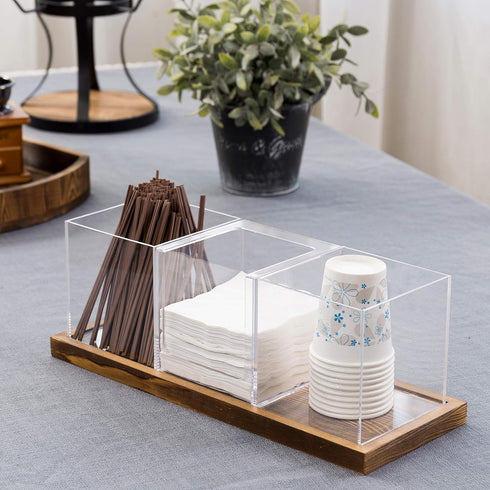 3 4 Set MyGift Modern Modular Coffee and Tea Station Organizer with Removable Premium Clear Acrylic Compartments