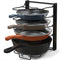 SIMPLE HOUSEWARE 5 Compartments Height Adjustable Pan Organizer - Black