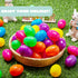 50 2.3" JOYIN PCS Easter Eggs, Empty Plastic Eggs Fillable Colorful Bright Eggshell Bulks for Easter Hunt, Filling