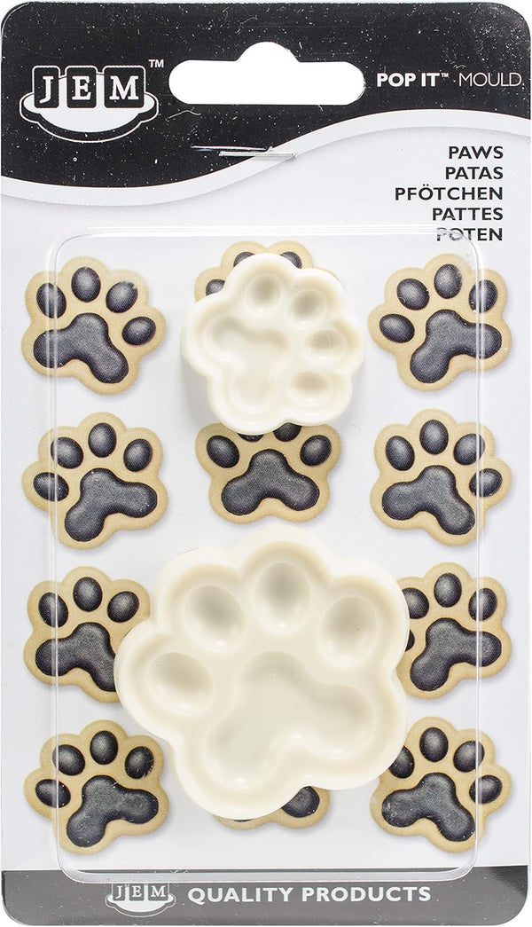 JEM Set of 2 Pop It-Paws Shaped Mold for Cake Decorating, Small & Large Sizes