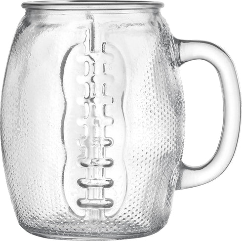 37 Oz (Set 4) Oktoberfest Football Fan Glass Cups Fun Jumbo Drinking Mug - Great For Beer, Mead, & Ale, Stein Mug