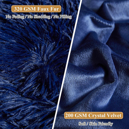 XeGe Faux Fur Throw Pillow Covers, Shaggy Fluffy Cushion Covers, Set of 2 Decorative Pillow Shams for Sofa Bed