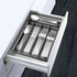 LIANYU Silverware Utensil Drawer Organizer - 5 Compartments Steel Mesh Tray with Foam Feet, Black