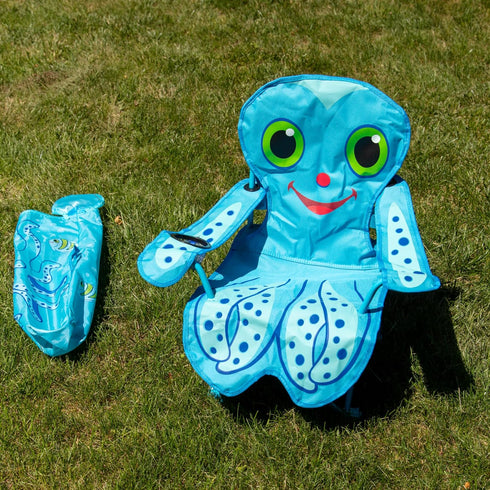 Packaging) Melissa & Doug Sunny Patch Flex Octopus Folding Beach Chair For Kids (Frustration-Free