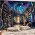 Lunerfex 60x45 Inch Fantasy Library Tree of Life Wall Tapestry, Magical Bookshelf Tapestries for Room Decor, Enchanting