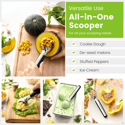 Commercial Spring Chef Heavy Duty Metal Ice Cream Scoop - Dishwasher Safe Ice Cream Scooper, Icecream Scoop Spade