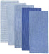 DII Everyday Cotton Kitchen Towels, Ultra Absorbent Dishtowel Set, Assorted Blue, 5 Piece