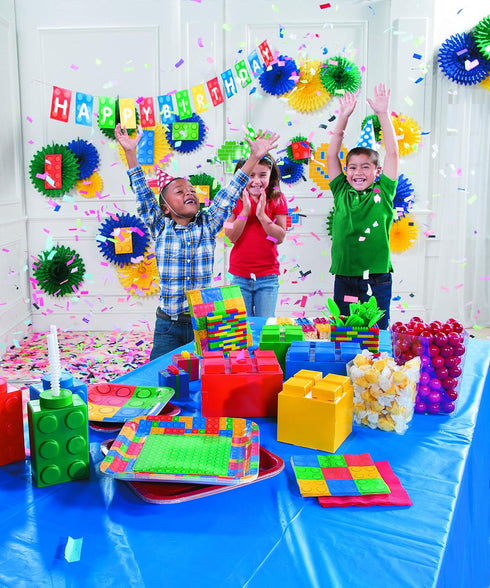 Fun Express Block Party Popcorn Boxes, 24 Pieces, Birthday Party Supplies, Paper Containers