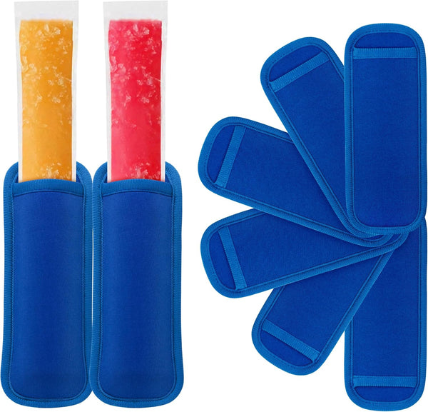 6 Pack Reusable Popsicles Frozen Bags Ice Pop Stick Sleeves for Kids,
