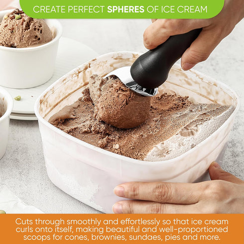 Frozen Spring Chef Heavy Duty Ice Cream Scoop with Comfortable Handle - Professional Ice Cream Scooper for Gelato