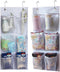 KIMBORA 2 Packs Narrow Over the Door/Wall Shoe Organizer, Small Hanging Rack with Clear Mesh Pocket