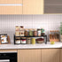 Expandable Stackable Adjustable Spice Rack Pantry Shelf for Kitchen Cabinets, Heavy-Duty Metal Construction (1 Pack)