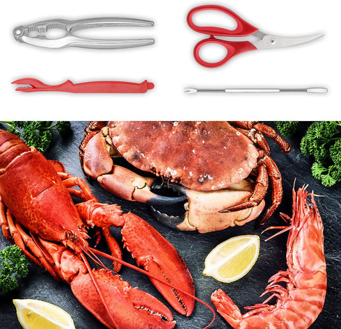 27-piece Set, 8 8 8 2 Set Crab Crackers and Tools, Seafood Tools Includes Crab Leg Crackers, Lobster Shellers, Crab Leg