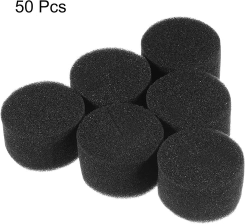 50pcs 1.97" MECCANIXITY Hydroponic Sponges, Growing Media Cylindrical Sponges for Home Vegetable Flower Planting, Black