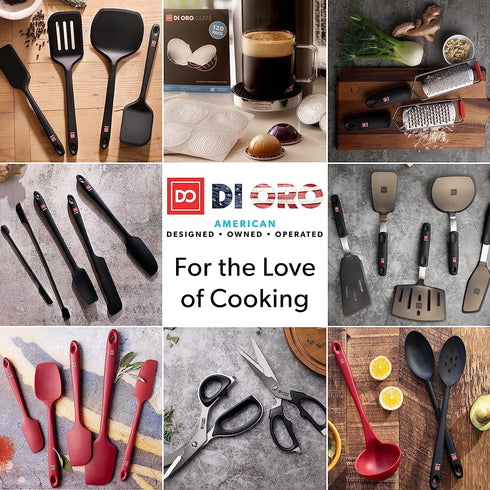 DI ORO Large Silicone Spatula, 600ºF Heat-Resistant, Seamless Design, Pro-Grade Non-Stick Silicone Rubber with