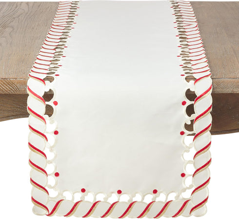 Candy Cane Design Christmas Holiday Table Runner