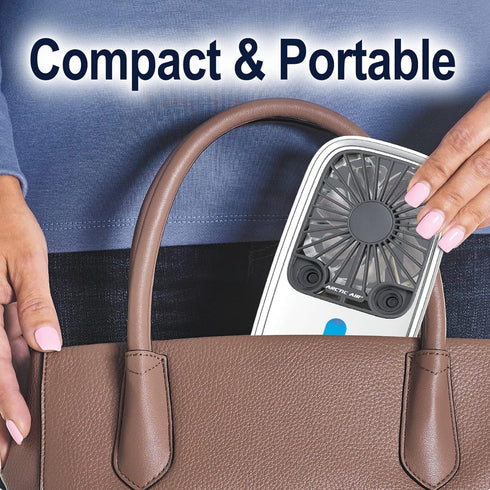 Arctic Air Pocket Small Portable Fan, Powerful Personal Air Cooler with 3 Adjustable Speeds, 12-Hour Battery Life