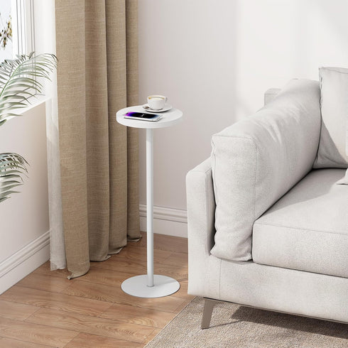 TB01BW065 TUTOTAK Tall Round Side Table, Small End Table, Beside Table, Drink Table, Pedestal Side Table, livingroom