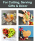 Heart Shaped Cutting Board, 11” x 9” Solid Wood Decorative Serving Board for Cheese, Bread, Snacks