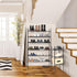 3-Tier 12 Simple Houseware Expandable Shoe Racks with Shelves for Pairs of Shoes, Black