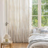 FMFUNCTEX Linen Semi Sheer Curtains for Bedroom, 84 Inches Long Yellow White Drapes with Grey Tree Branch Print