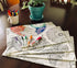 Mandala Design Set of 4 Placemats, Interactive Coloring Placemats for Kids, Washable and Reusable DIY Activity