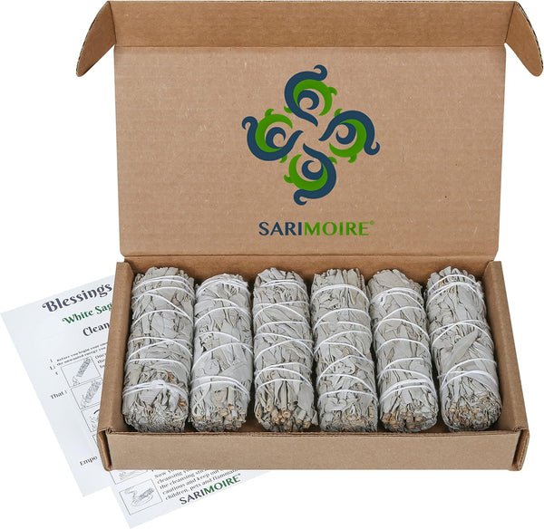 White Sage Smudge Sticks - 6 Pack of 4" Sage Bundles, Perfect for Smudging Kit Replenishment