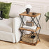 3-Tier ET-03RB End Table Small Side Table Tall Bedside Night Stand with Storage Sofa Side desks for Living Room Bedroom
