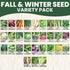 Pack 30 Packs 2026 Fall & Winter Seed Variety | Invidiual | Season | Non-GMO | Beets, Arugula, Carrots, Lettuce & More!