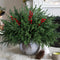 florisso Artificial Faux Christmas Norfolk Pine Stems Branches for Vases,12 Bundles Fake Evergreen