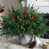 florisso Artificial Faux Christmas Norfolk Pine Stems Branches for Vases,12 Bundles Fake Evergreen