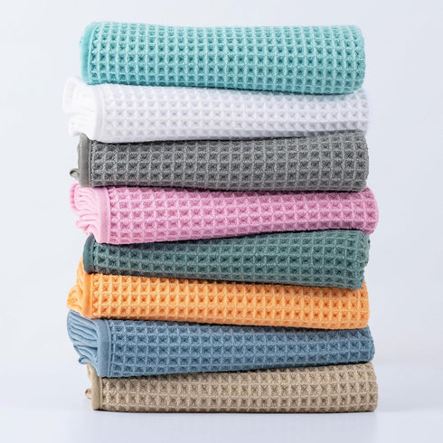 MICROFI 3 430 ber Waffle Bath Towels, Pieces, Oversized, Soft, Absorbent, Fast Drying, Lint Free, Includes Bath, Face