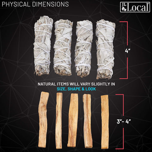 Smudge Kit Refill - White Sage & Palo Santo for Healing, Purifying, Meditating & Incense