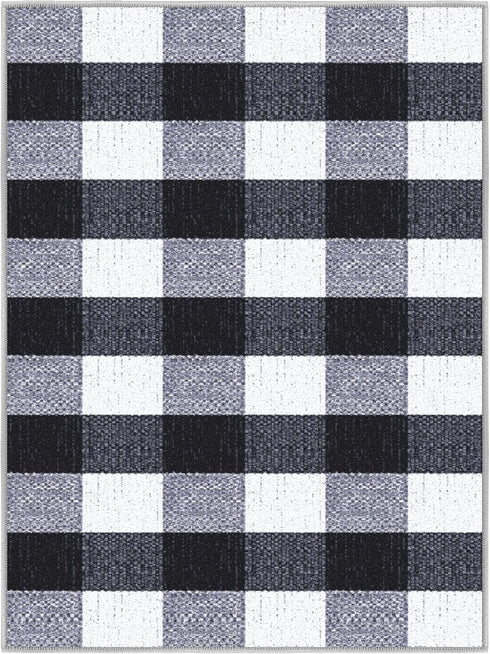 Ottomanson Ottohome Collection Non-Slip Rubberback Checkered Buffalo Plaid Design Indoor Area Rug, 2'3" x 3',